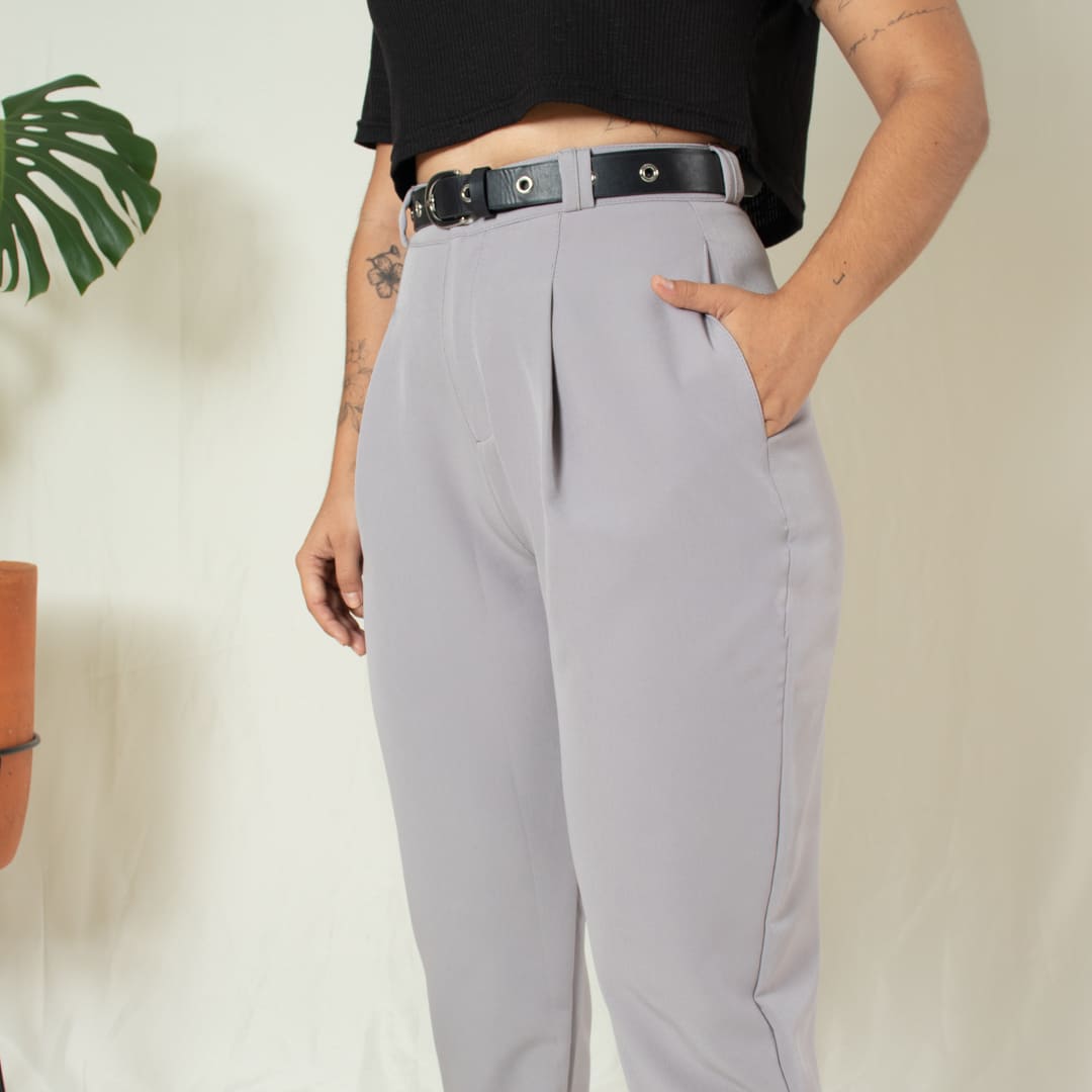 Pant Clásico Tiro Alto Gris | TRECE CLOTHES Pant Clásico Tiro Alto Gris