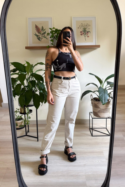 Baggy corduroy beige