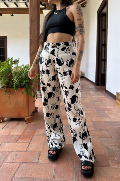 Pant flores Lirios blanco