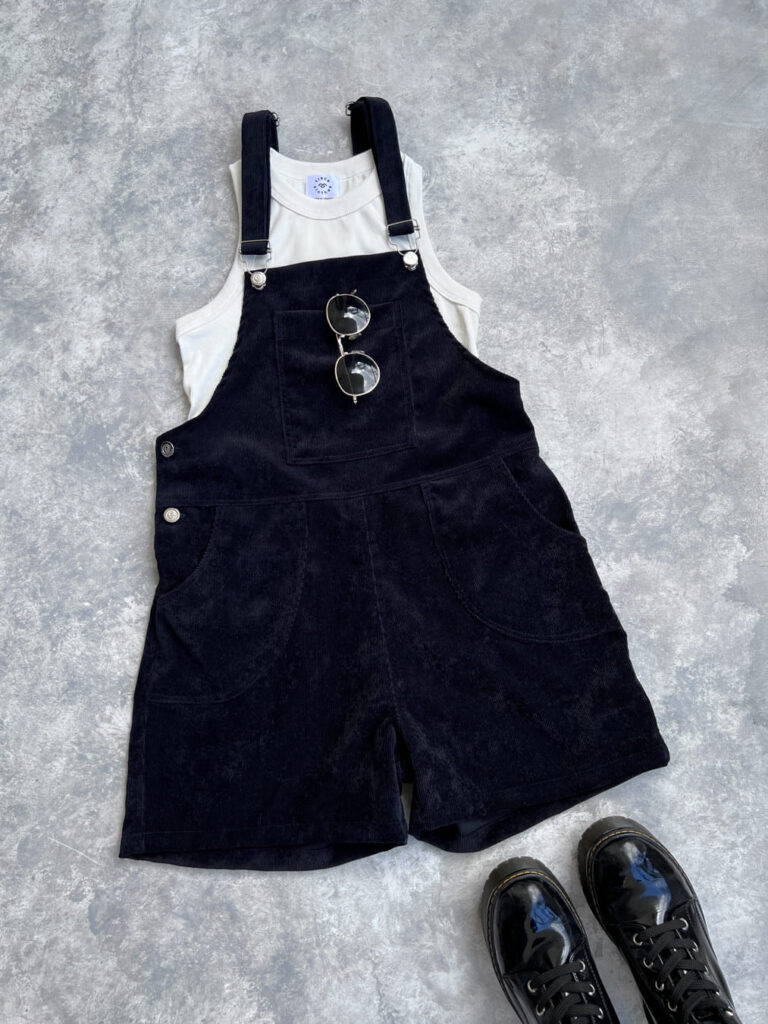Overall short negro corduroy