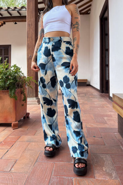 Pant flores azules
