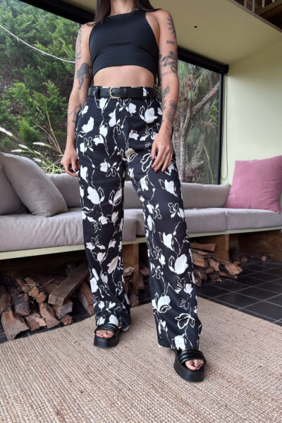 Pantalón lirios negro